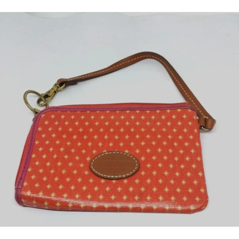 Fossil Clutch Purses for Women Orange Patterned 6.5